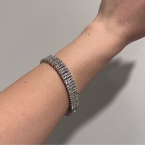 NEW Diamonique Fancy Diamond Tennis Bracelet